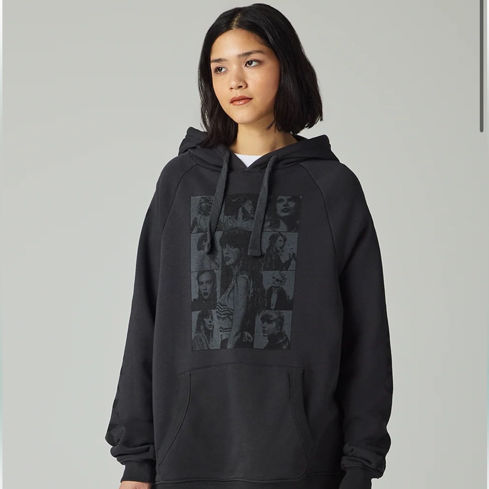 Taylor Swift Eras Tour Hoodie Size L/XL Grey Merch Concert Cozy Swifty